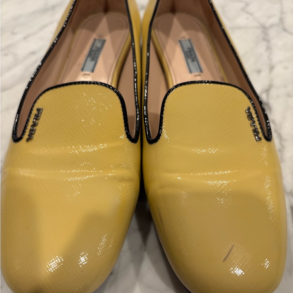 Prada Yellow Flats Sleek Minimalist Design - Picture 8 of 11